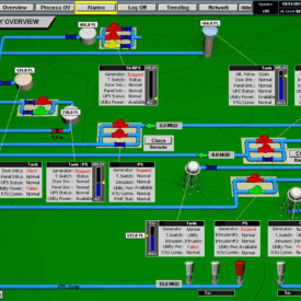A computer screen with many lines and arrows